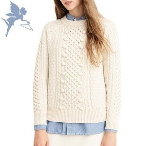 J Crew Lambswool Vanilla Popcorn Sweater GUC